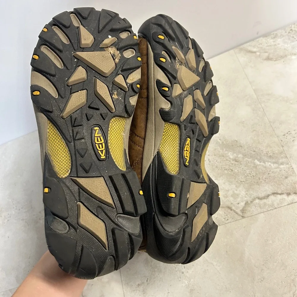 KEEN Targhee Waterproof Hiking Shoes Brown Mens 12 Wide Leather Trail Sneakers